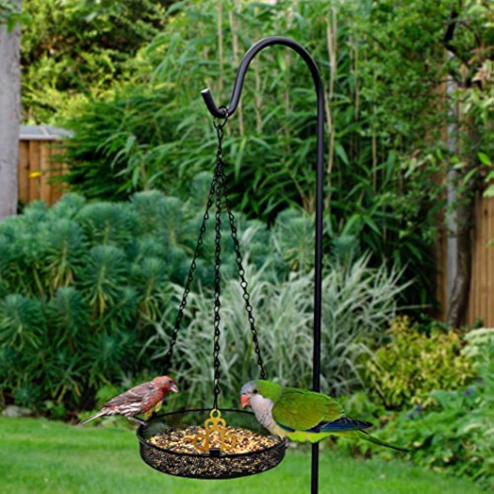 Hanging Bird Feeder Tray Strong DoubleLoop Chains Steel Platform Dish 9.25 Inch eBay