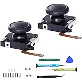 K-Silver Joycon Joystick Replacement for Switch, Switch Lite & OLED, No Drift TMR Electromagnetic Joystick Thumbsticks Repair Kits (2)