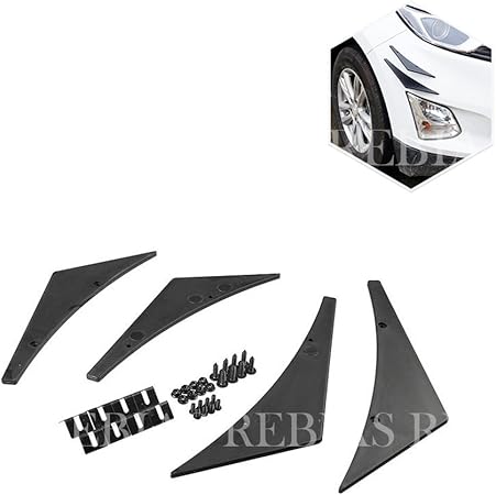 Amazon Rebias フロント バンパー ガードダウンフォース フェンダー カスタム 外装パーツ 車 簡単取付 カー用品 Ns Mcanard Bk フロントバンパープロテクター 車 バイク