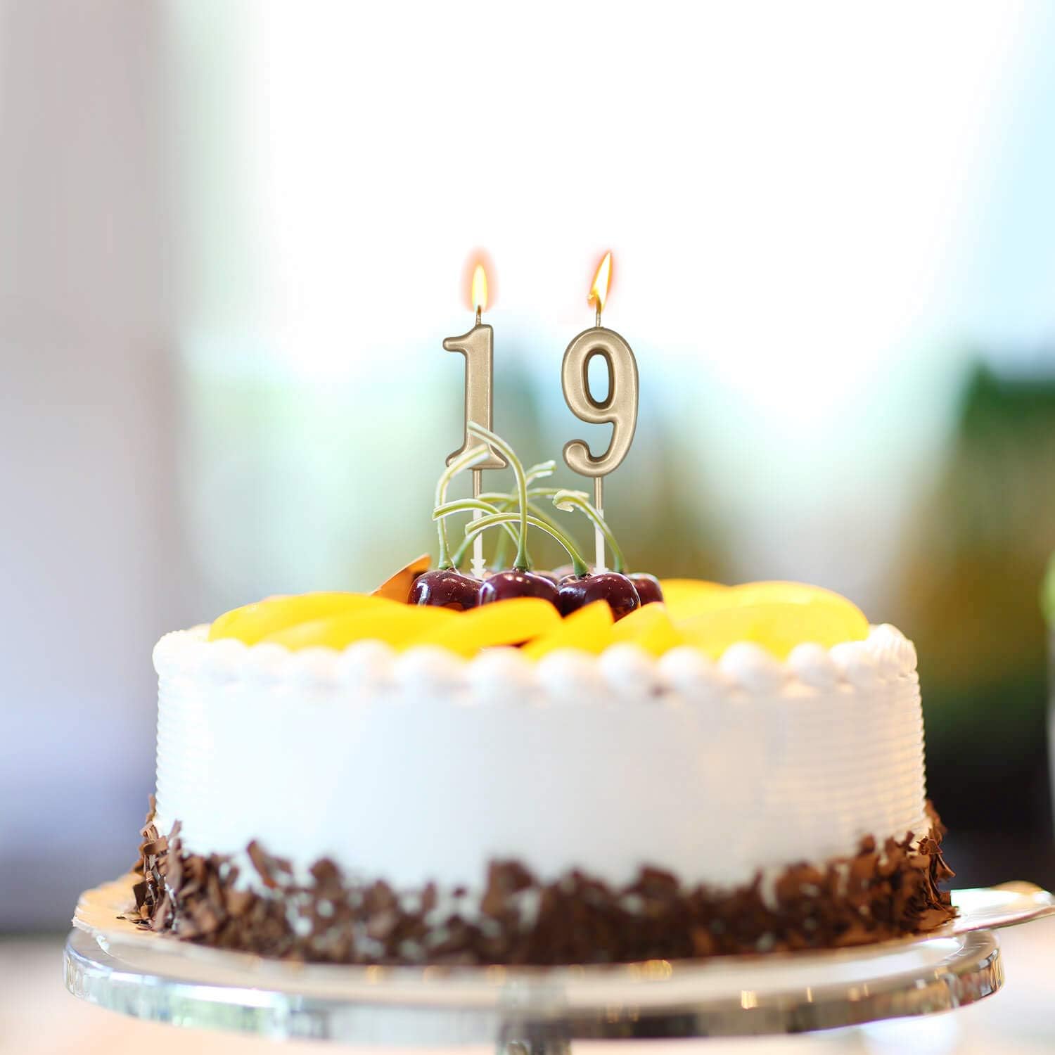 Beanlieve 10-Pieces Numeral Birthday Candles - Cake Numeric Candles Number 0 1 2 3 4 5 6 7 8 9,Used for Cake Decoration on Birthday Parties and Wedding Anniversary Celebrations(Champagne Gold): Home Improvement