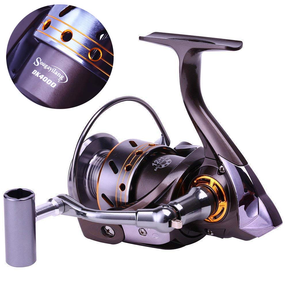 Sougayilang Fishing Reel Spinning 12+1BB Ultralight Smooth Powerful