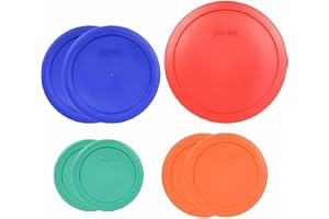 Pyrex Food Storage Plastic Replacement Lid Set (Red, Cobalt Blue, Orange, Green)
