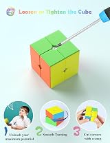 ROXENDA 2x2 Speed Cube Stickerless Frosted Fast Turning Puzzle Toy view 4