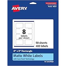 Amazon.com: Avery Matte White Rectangle Labels with Sure Feed ...