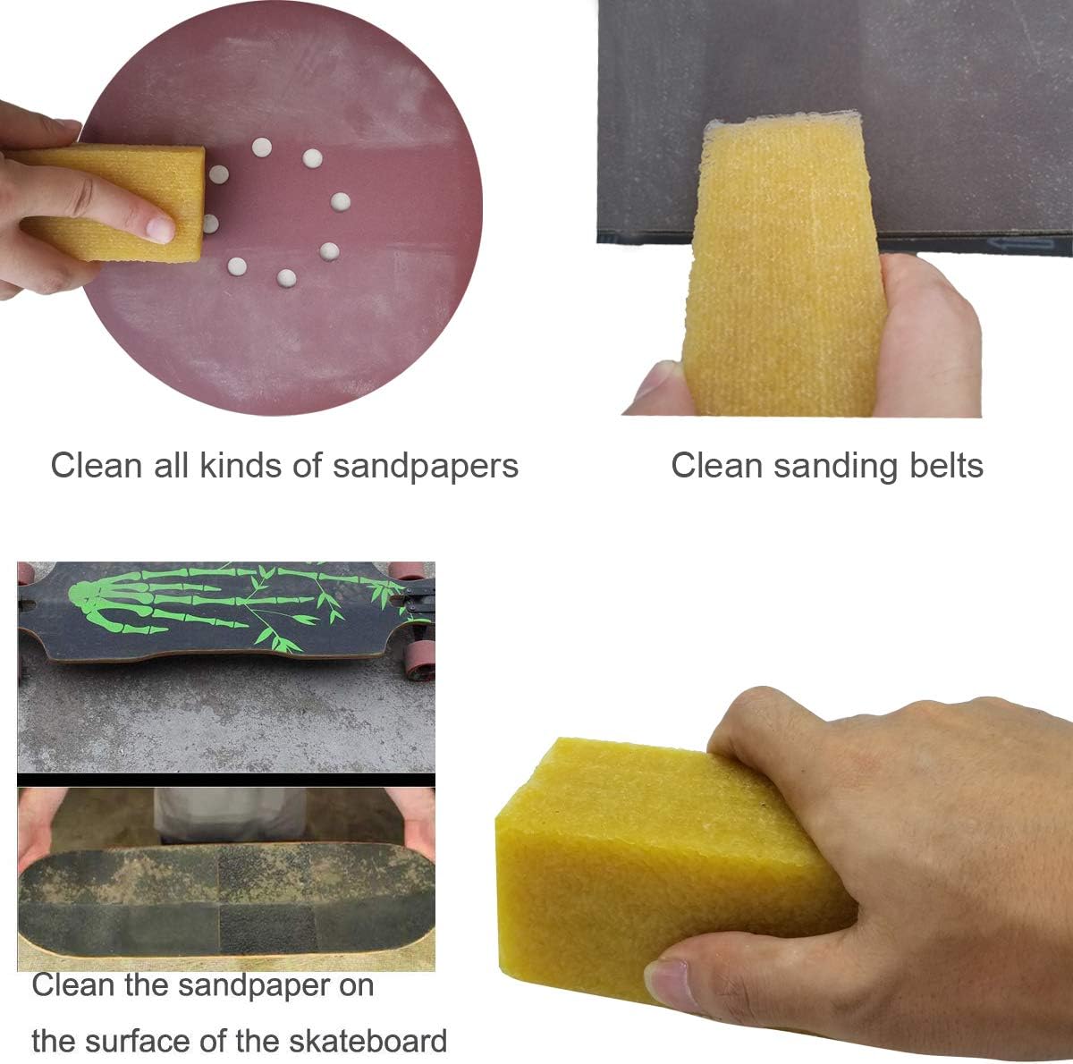 M-jump 4.5x1.5x1.5 Inch Abrasive Cleaning Stick for Sanding Belts & Discs Natural Rubber Build For Cleaning Sandpaper, Rough Tape, Skateboard Shoes and Sanding Discs | A"Must Have" Sanding Accessory - - 