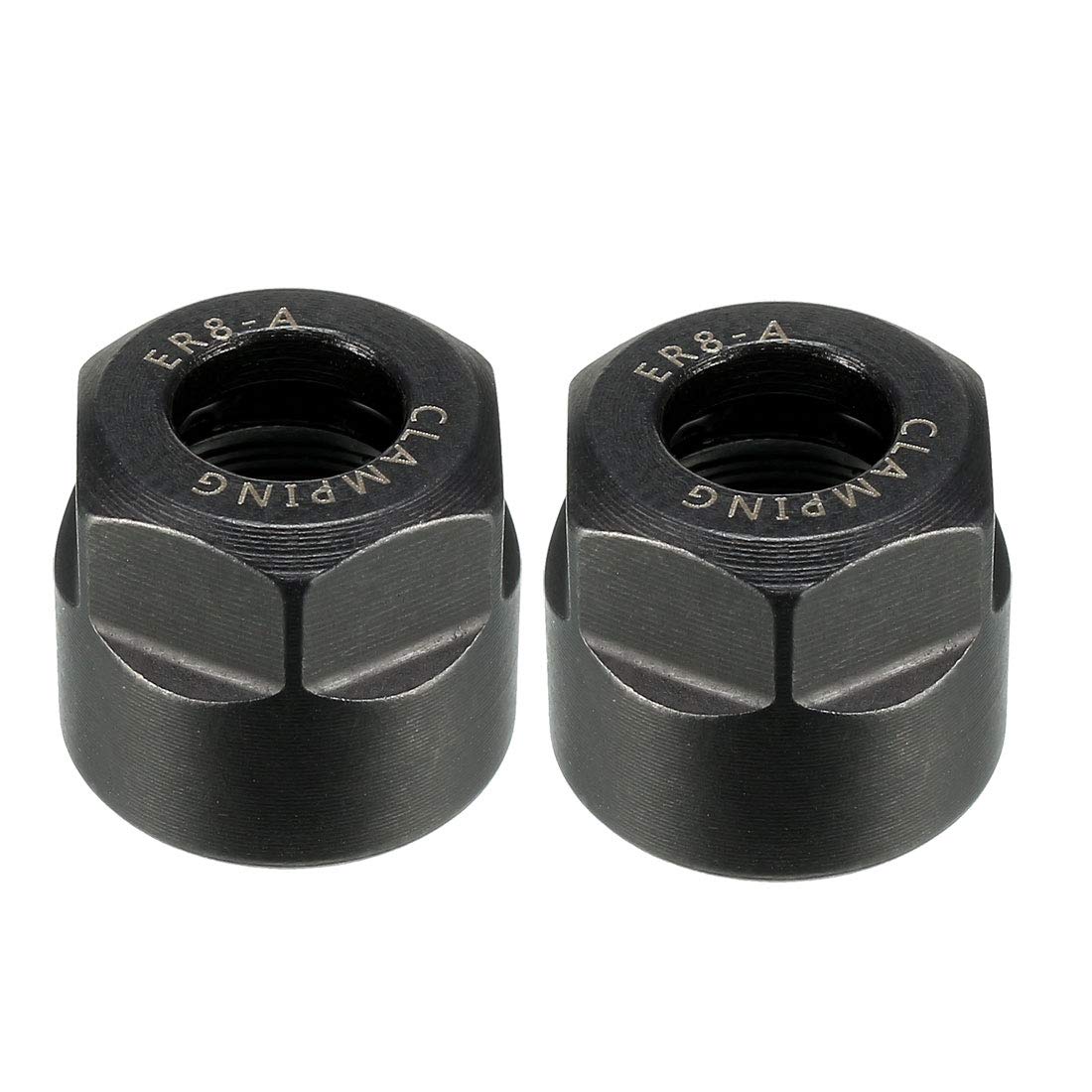 sourcing map ER8-A(M10) Type Collet Clamping Hex Nuts for CNC Milling Chuck Holder Lathe 2 Pcs