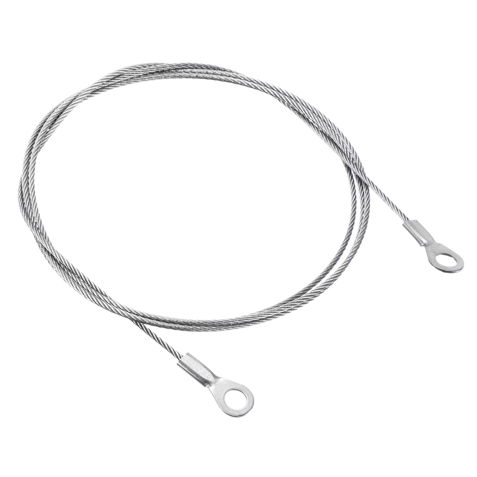 Photo 1 of PATIKIL Stainless Steel Lanyard Cable 1.5mmx100cm, 4 Pack Eyelets Ended Security Wire Rope