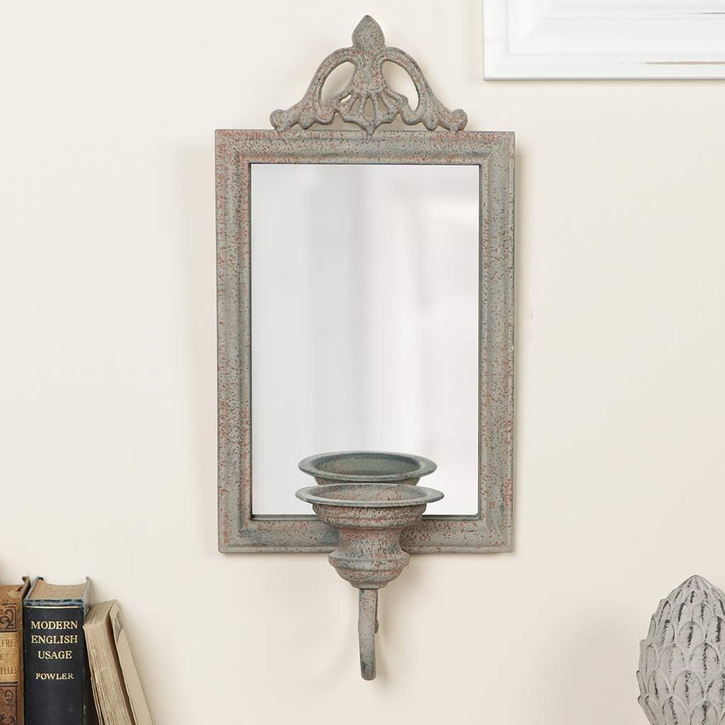 Dibor Wall Candle Holder Set of 2 Mirrored Vintage Candle Sconces Home