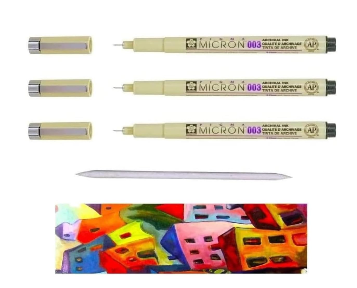SAKURA Pigma Micron 003 Black Pen Set of 3