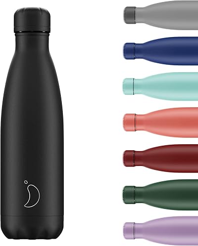 Chilly's Water Bottle Stainless Steel 500ml All Black Leak Proof