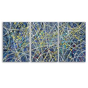 Lines Painting Wall Bedroom Living House x 3 Panels