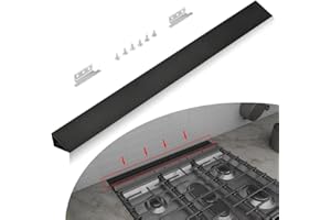 KOZHOM Slide-in Range Rear Filler Kit Black, Universal Triangular Fill Strip, Top Trim Kit Between Stove and Wall for Whirlpool & Most Brand, Aluminum Gap Cover, 30" Long
