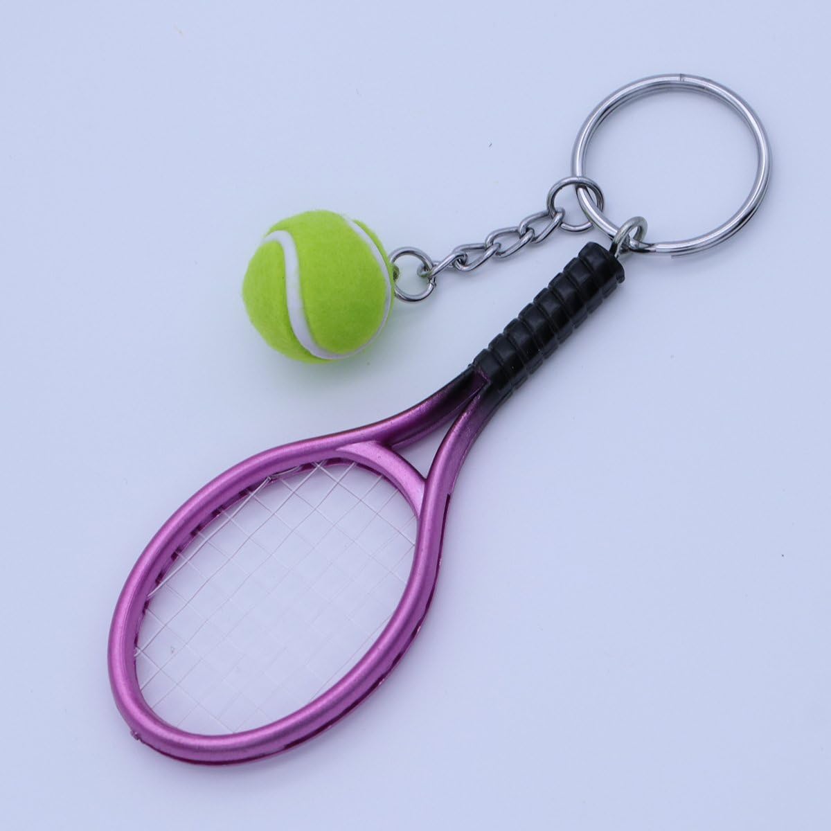 Chic Mini Tennis Racket Keychain Key Ring Cute Sports Charm Tennis Ball Key Chain Car Bag Pendant Keyring - Image 4
