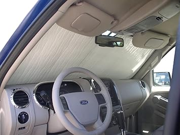 Amazon Com Heatshield The Original Windshield Sun Shade Custom Fit For Ford Explorer Sport Trac Truck Crew Cab 07 08 09 10 Silver Series Automotive