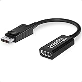 Plugable Active DisplayPort to HDMI Adapter, Driverless Connect Any DisplayPort-Enabled PC or Tablet to an HDMI Monitor, TV o