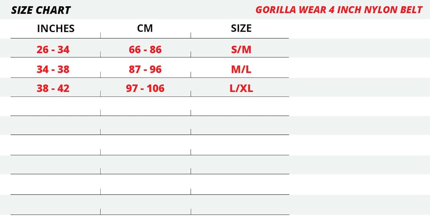 gorilla wear 4 inch nylon belt