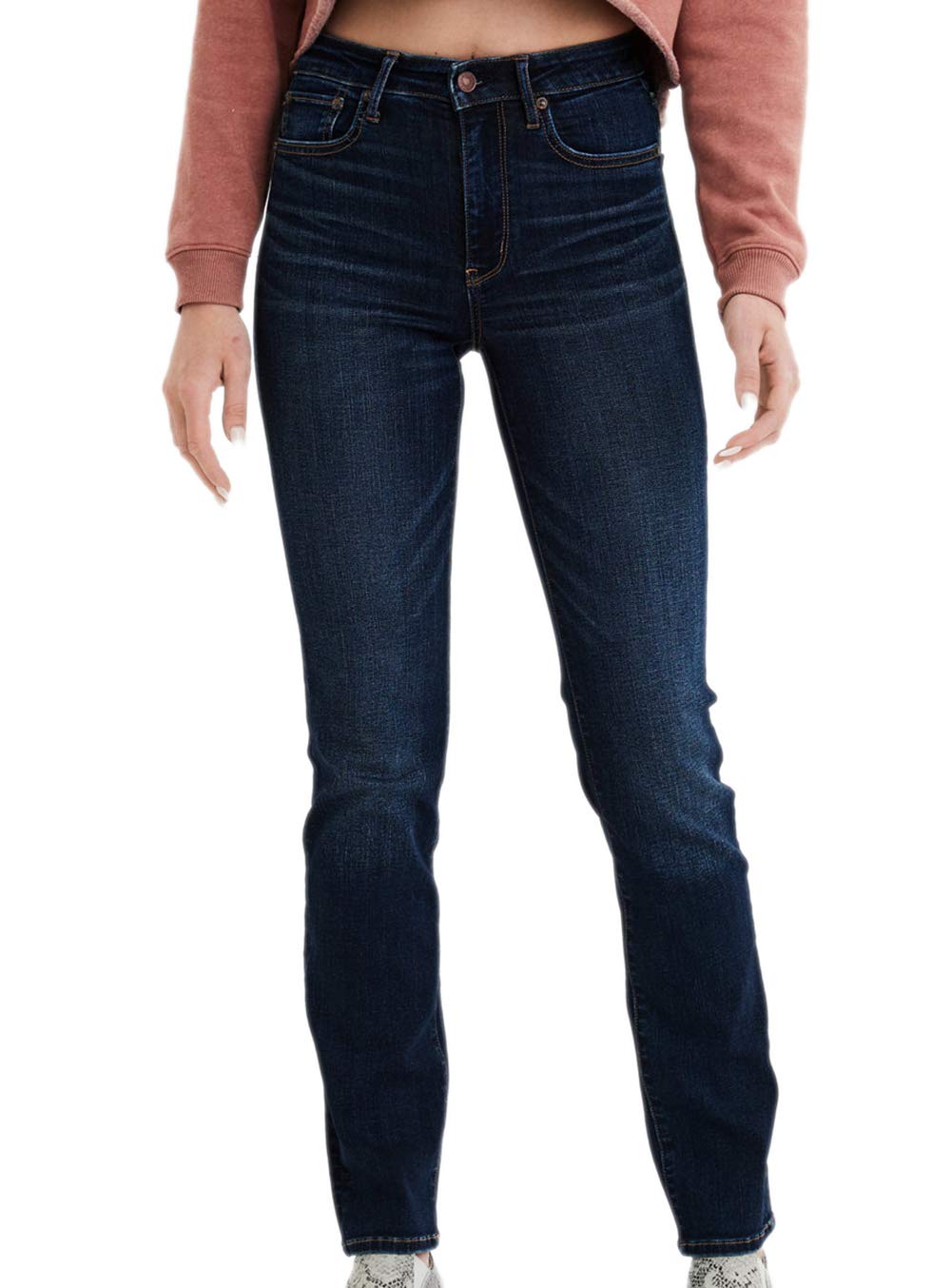 American Eagle Womens 2129413 Ne(x) t Level Slim Straight Jean, Darkness Falls