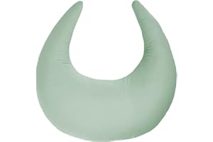 RUNHIKE Crescent-Shaped Organic Nursing Pillow Cover Compatible with Snuggle Me,Diswasher Breathable Cotton,Super Soft for Newborn,1PC(No Pillow)