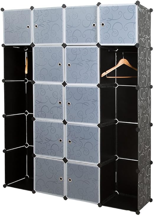 [neu.holz] 12-Fächer Garderobe Regalsystem (180 x 145 x 37cm) (schwarz