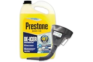 My Garden Pool Prestone De-Icer Winter Washer Fluid -34 F, 1 Gallon - Cold Weather Defense for Windshields Plastic Funnel Spout for Easy Pouring Hard-to-Reach Vehicles