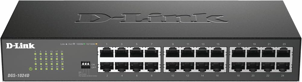 D-Link DGS-1024D 24-Port Gigabit Unmanaged Network Switch Fanless Metal UK