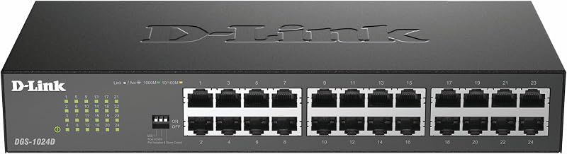 D-Link DGS-1024D 24-Port Gigabit Unmanaged Network Switch Fanless Metal UK