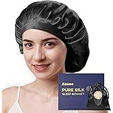 Kaome 100% Mulberry Silk Bonnet for Sleeping Women, 22 Momme Double Layer Silk Hair Wrap, Non-Slip Sleep Cap with Adjustable