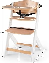Kinderkraft ENOCK 3 in 1 Wooden Highchair White Beech 6m-10y Adjustable view 7