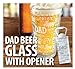Kovot DAD Sentiments Beer Glass & Bottle Opener Set - Great Gift For Dad | Father's Day Gift