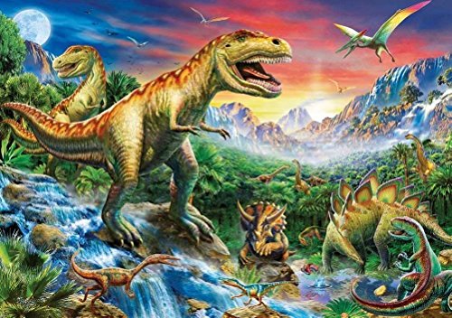 DIY 5D Diamond Painting by Number Kit, LPRTALK Diamonds Painting Animal Dinosaur Paradise Rhinestone Embroidery Cross Stitch Supply Arts Craft Canvas Wall Decor 12X16 inches