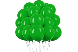 RUBFAC Green Balloons, 50pcs 12 Inch Premium Green Balloons and Ribbon, Thick Latex Balloons for Birthday Wedding Baby Shower Graduation Anniversary Party Decorations