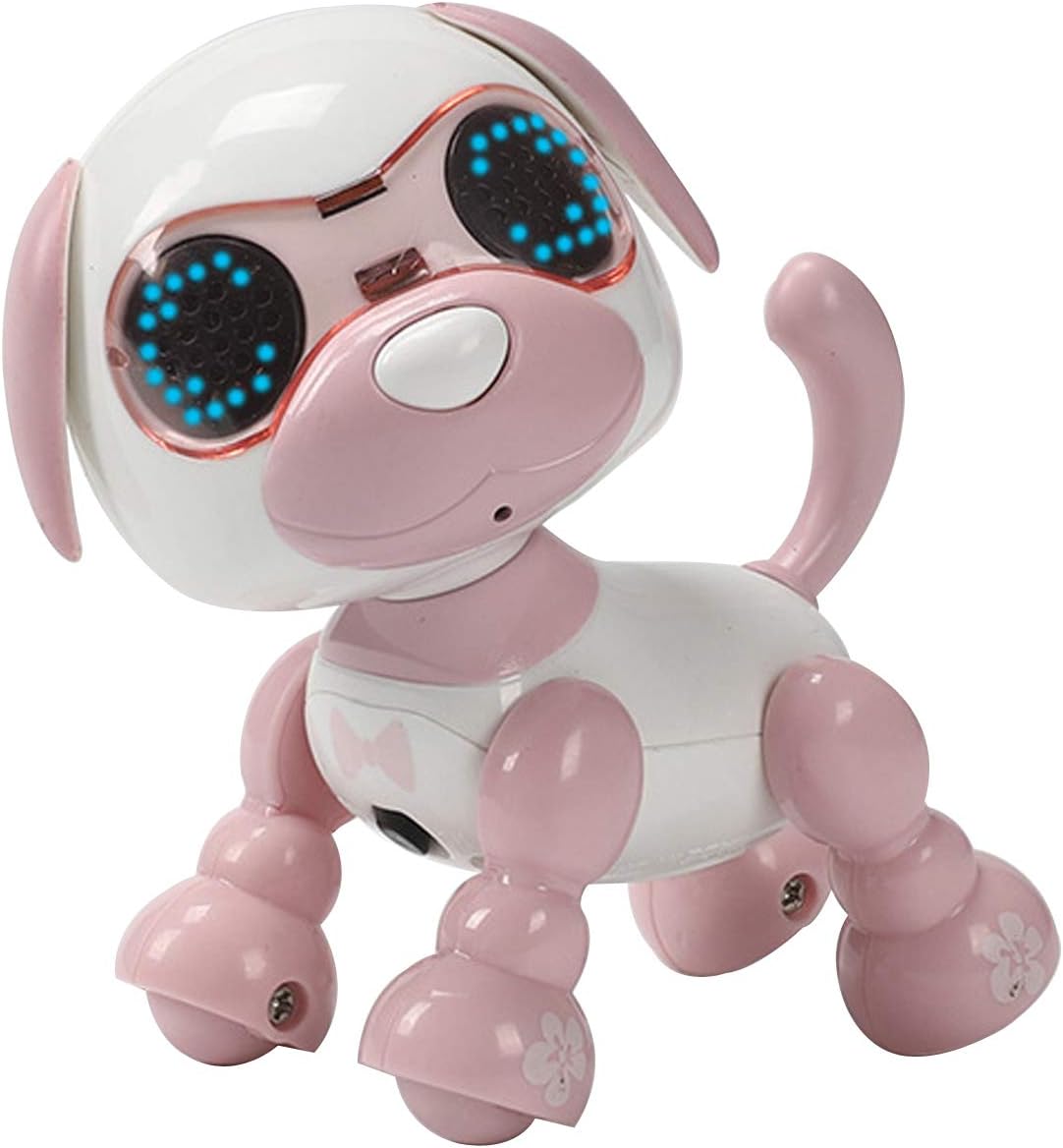 Vndaxau Robot Dogs for Kids Interactive Toys Electronic Pets,Touch Acts Like a Real Dog (Light Pink)
