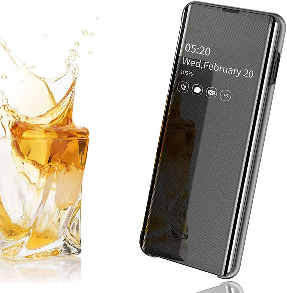 EROYAL for VIVO V17 NEO Case,Smart Flip Mirror cover Clear View Electroplate Plating Shockproof case with Kickstand Full Body Protective Case for VIVO V17 NEO