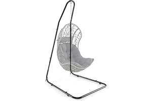 Giantex Hammock Stand for Outside, Heavy-Duty Metal Swing Stand with Safety Hook & Sturdy Chain, Height Adjustable Hanging Chair Stand for Indoor, Outdoor, Porch, Patio, Yard, Poolside, Black