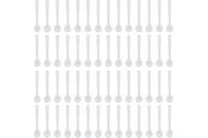 TOFFICU 100Pcs Plastic Lab Spatula Laboratory Sampling Scoop Disposable Mixing Spatula for Powders Gel Sampling