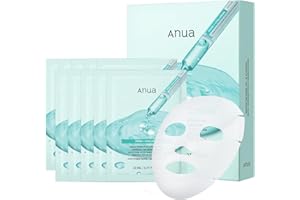 ANUA PDRN Hyaluronic Acid Capsule 100 Serum Mask, everyday glow korean sheet mask with Salmon PDRN, Hyaluronic acid, Collagen, Self home care facial mask for glass skin, Korean skin care (10EA)