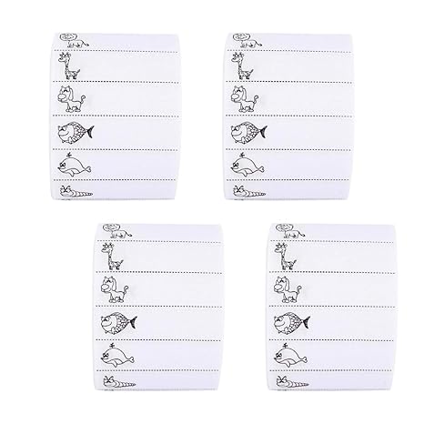 Baoblaze 400 Stücke Cartoon Stoff Kleidung Name Label Tags Nähen Patches Für Kinder