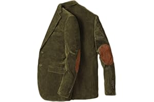 ONAXTDA Men's Corduroy Blazer with Elbow Patch Business Casual Jacket Spring Fall Sport Coats
