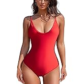 American Trends Sexy One Piece Swimsuit for Women V Neck Bathing Suit Sexy Open Back High Cut Swimwear
