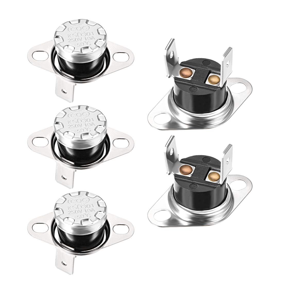 sourcing map KSD301 Thermostat 50°C/122°F Normally Open N.O Adjust Snap Disc Temperature Switch for Microwave,Oven,Coffee Maker 5pcs