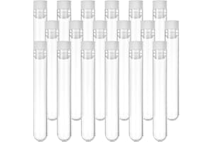 DIRBUY 250Pcs Test Tubes with Caps, 16x100mm Plastic Test Tubes with Caps for Scientific Experiments, Bath Salts, Candy Storage, Party Favors, Halloween