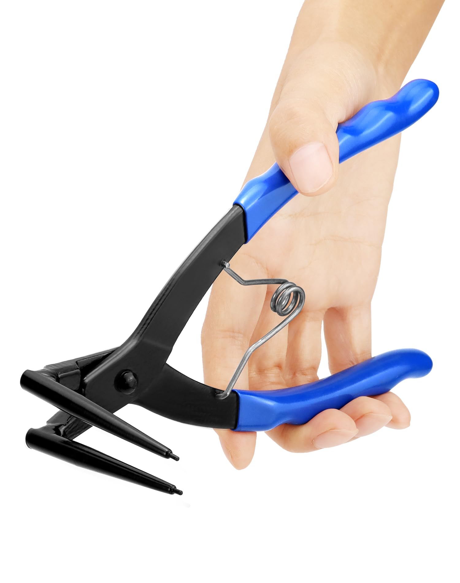 QWORK® Snap Ring Plier, Bent Nose Pliers, 90 Degree Bent ， for Machinery, Car Maintenance