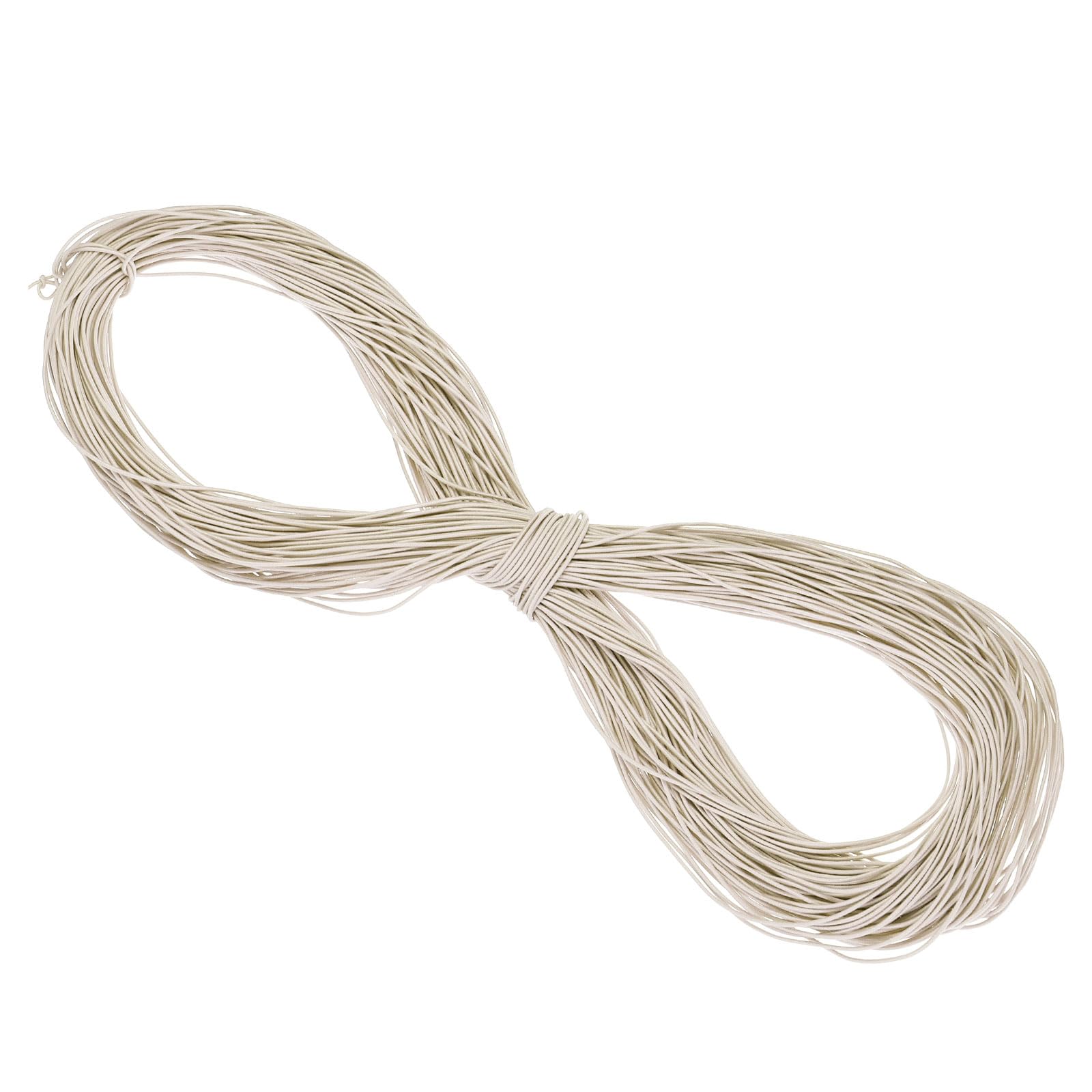 PATIKIL 109 Yards(100m) Bungee Cord Elastic Cord Heavy Stretch String Rope 1.5mm Beige for Crafting DIY Sewing Hook Straps Camping Tie Down Strap
