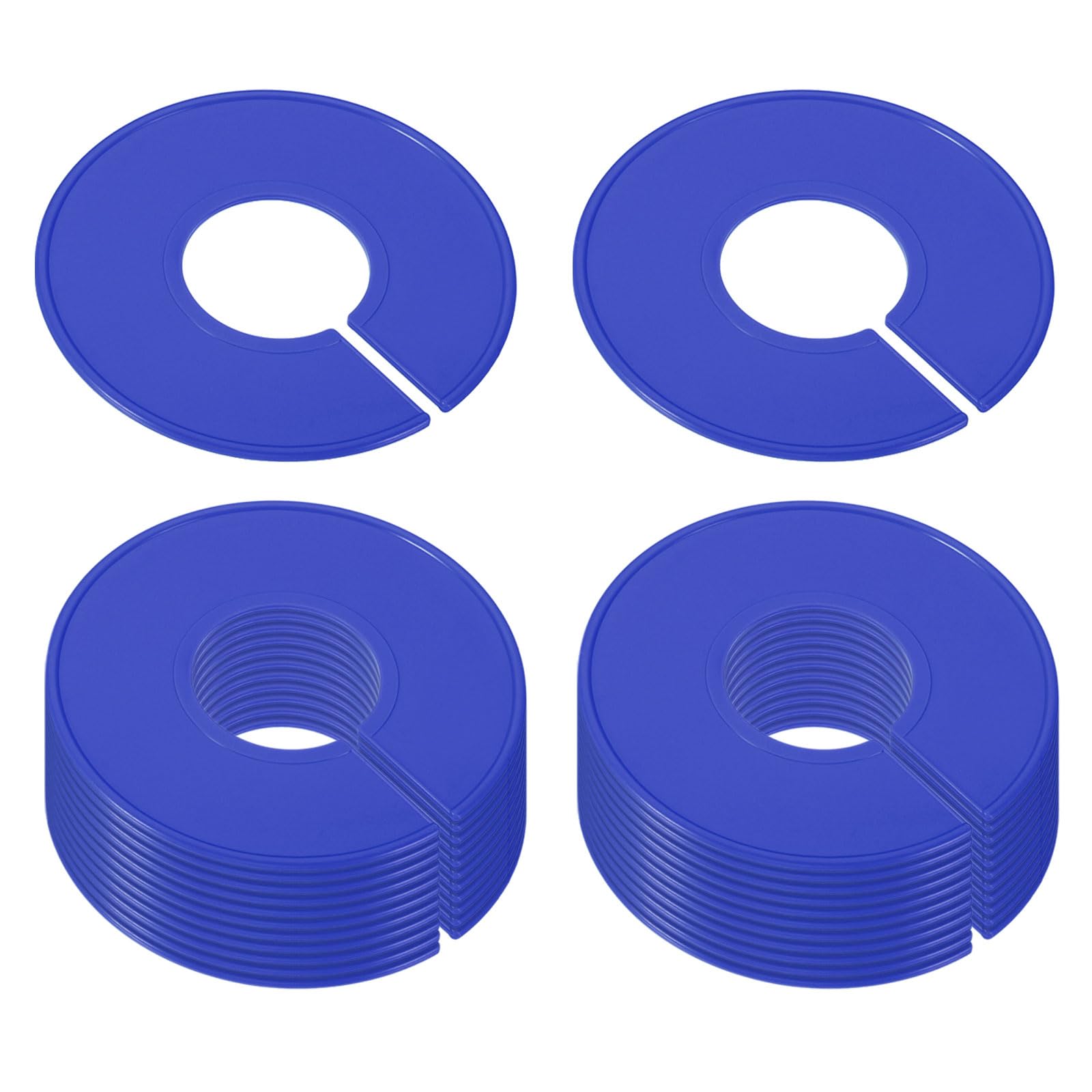 PATIKIL Clothes Dividers, 24 Pack Clothing Rack Size Dividers Blank Labels Sorting Round Separator for Closet, Dark Blue