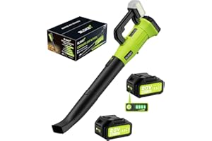 Cordless Leaf Blower - 2×5.2Ah Battery and Fast Charger, 530CFM 170MPH, Lightweight Leaf Blower Cordless with 7 Variable Spee