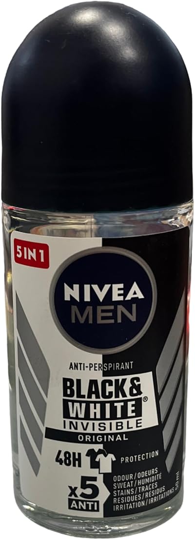 Nivea MEN Invisible Black & White 48H Anti-Perspirant Roll On Deodorant 50ml