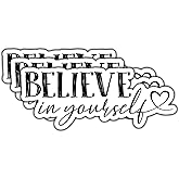 (3Pcs) Believe in Yourself Sticker Positive Motivational Phrase Quote Decals Inspirational Waterproof Vinyl Sticker for Books Laptops Phone Water Bottles Tumbler Cup Kindle 3 Inch