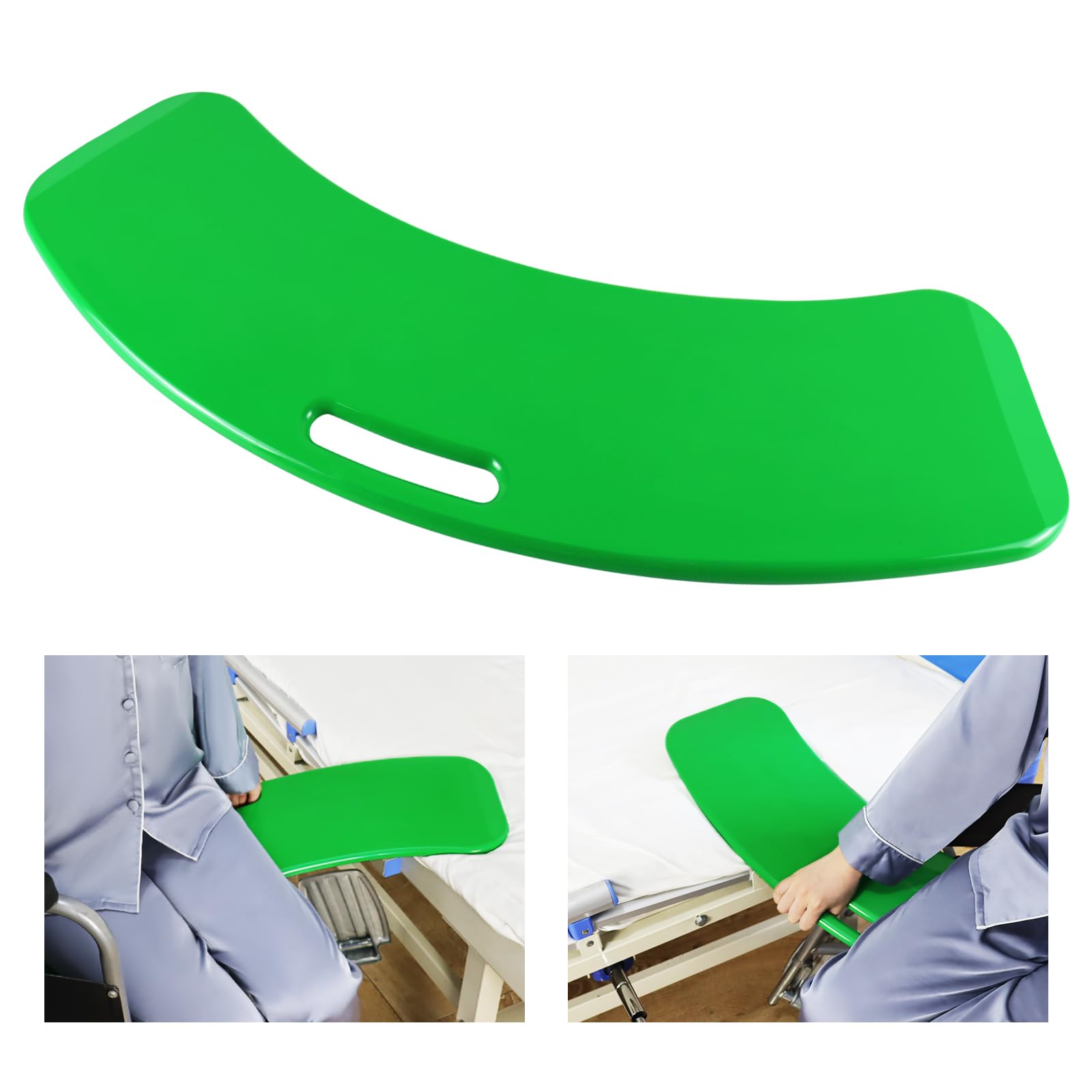 LOSCHEN Transfer Board, Slide Assist Device for Transferring from Wheelchair to Bed, Toilet, Tub, Car - Slide Board with A Handle (Green)