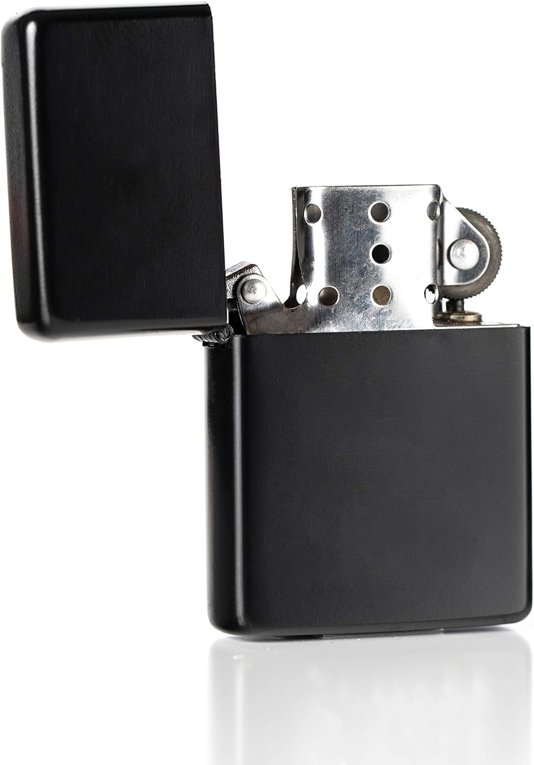 blntackle76 Windproof Lighter Pocket Lighter Petrol Lighter Metal Lighter – Men's Gift – Outdoor – Camping – Gift Idea Unfilled (Matte Black)