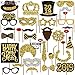 KatchOn New Years Eve Photo Booth Props 2025 - Pack of 33, Glitter NYE Party Supplies | Happy New Year Decorations